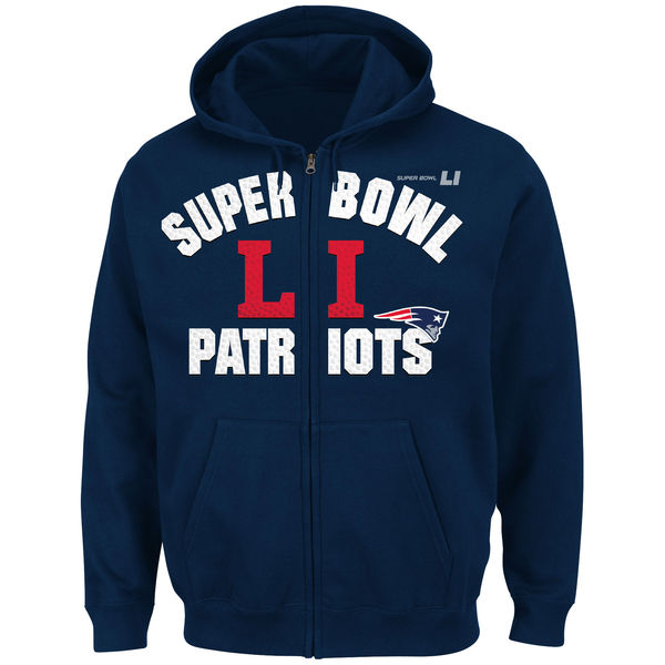 New England Patriots Super Bowl LI Bound Full-Zip Hoodie - Navy